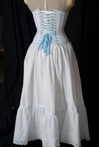 White & blue corset: with petticoat – Laurie Tavan
